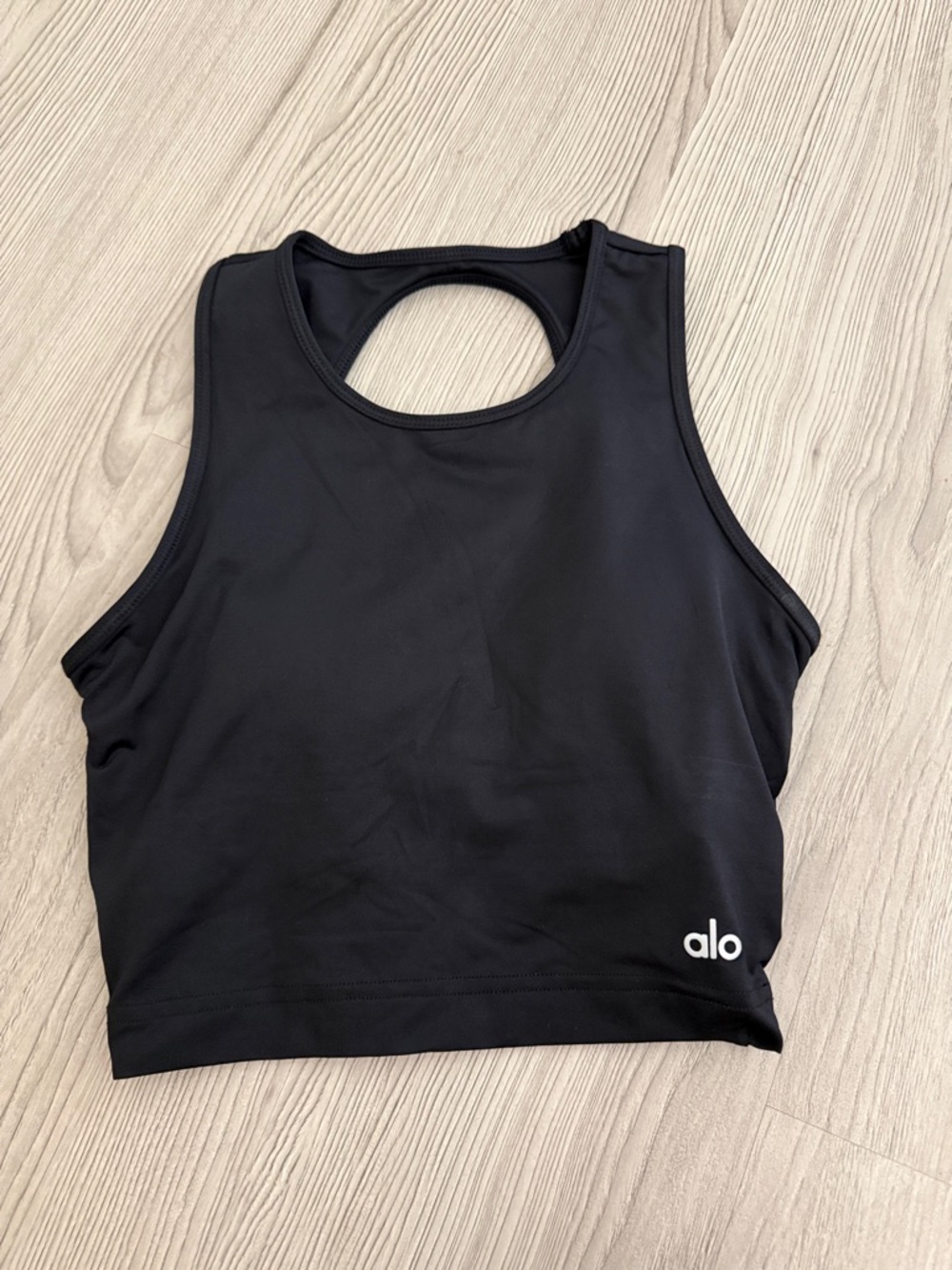 ALO Yoga Black Cropped Tank Top